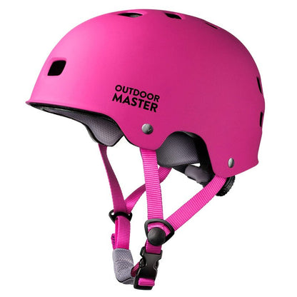 OutdoorMaster Skateboard Cycling Helmet - Two Removable Liners Ventilation Multi-Sport Scooter Roller Skate Inline Skating for Kids, Youth & Adults - M - Pink