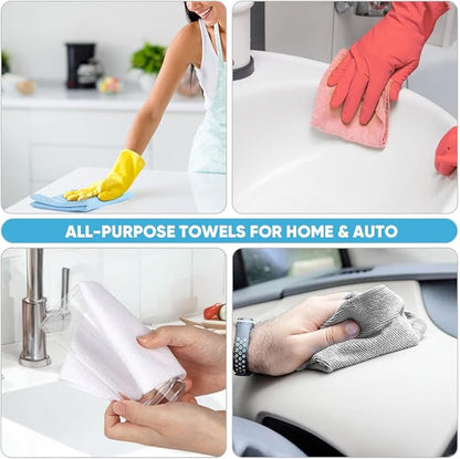 AIDEA Microfiber Cleaning Cloth Roll, Tear Away Reusable Paper Towels, Car