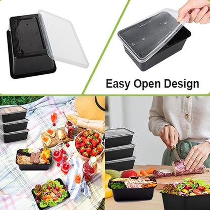 50-Pack Meal Prep Containers, 26 OZ Microwavable Reusable Food Containers