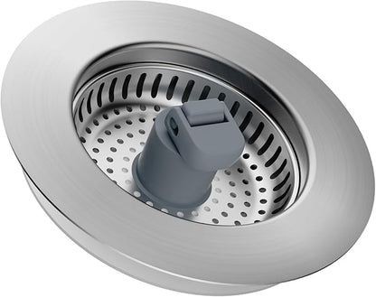 Hibbent 3 in 1 Kitchen Sink Drain Strainer, Stainless Steel Drain Stopper Combo