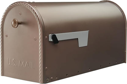 Architectural Mailboxes Edwards™ Weather-Resistant Steel Metal Post Mounted Mail Box for Outside, Bronze, Large Curbside Mailbox, USPS Approved for Residential Delivery