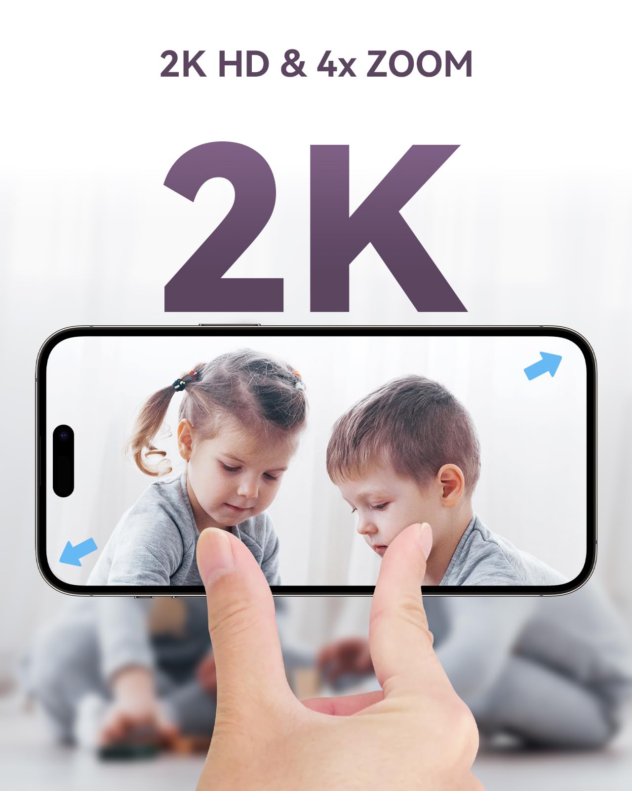 comfyer Smart WiFi Baby Monitor - 5" 1080P Split Screen & 2K Camera App Control, Motion Alerts, Sound Detection, HD Night Vision, 5050mAh Battery, 2-Way Talk, Multi-User, Triple Security, 1600ft Range