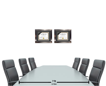 Creative Picture Frames 11” x 14” Stainless Steel Finish Diploma Frame with Black Mat to Hold 8.5 by 11-inch Graduation Documents w/Stand and Wall Hanger