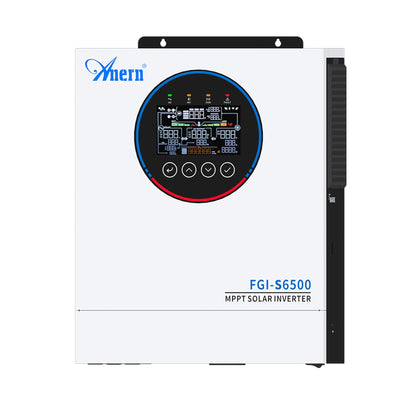 Anern 6500W Hybrid Solar Inverter 48V DC to 220-230VAC, Pure Sine Wave Solar Inverter with 120A MPPT Solar Charge Controller, Fit for 48V Lithium Lead-Acid Gel Battery Home Backup, RV, Off-Grid System