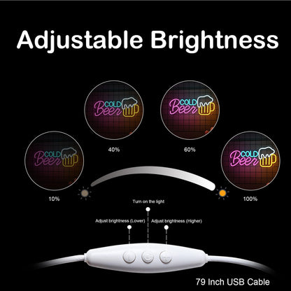 LooKLight Guitar Rock and Roll Neon Sign,Neon Light Sign,Led Neon Light for Wall Decor,Guitar Shape Light Up Sign,USB Neon for Bar Live Music Vocal Recital Concert Man Cave