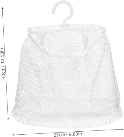 2pcs Mesh Bag with Hook Hanging Laundry Bags Multi-functional Mesh Bags