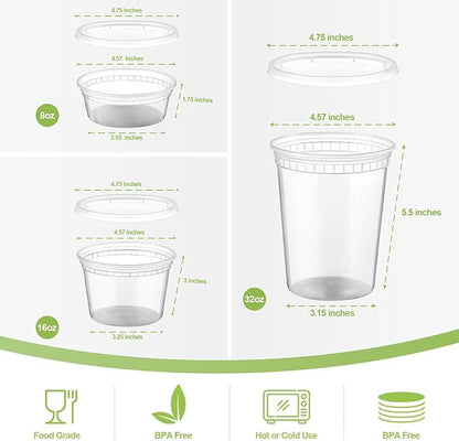 AOZITA 48 Sets Plastic Deli Containers