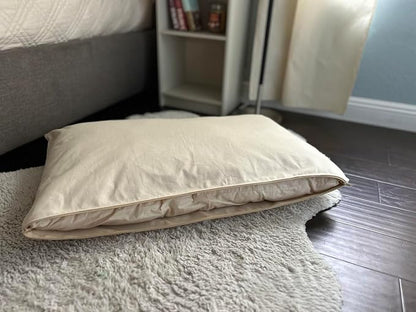 Natural Cotton Canvas Dog Bed – Raw Cotton Filled Pet Cushion Insert, Breathable Eco-Friendly Dog Mattress, Durable Washable Cover with Zipper (Natural, X Large 53"x36"x5")