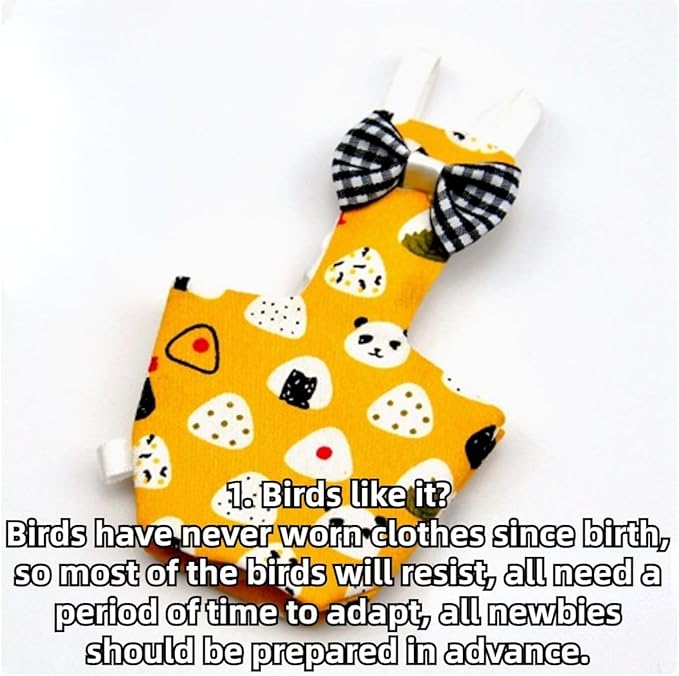 3PCS Bird Diaper with Adjustable Shoulder Strap Washable Parrot Diapers Reusable Bird Flight Suit Nappies Protective Breathable Nappy Clothes for Parakeet Macaw Conure (XS)