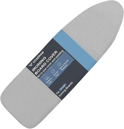 Ironing Board Cover and Pad, Thick Padding, Elastic Edge, Silicone Coated