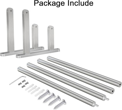 Double Towel Bar, 24Inch Towel Rack for Bathroom, Stainless Steel Double Bath Towel Bar, Wall Mounted Towel Holder, Double Towel Rod Towel Rail Hanger for Wall, Kitchen (Brush Nickel)