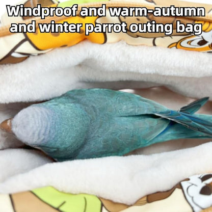 Warm Bird Carrier Bag for Winter Shoulder/Hand Bag Outdoor Portable Travel Carrier with Air Holes for Parakeets Lovebirds Conures Quarkes Caique (Grey,Small)