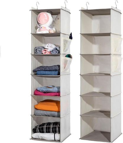 2 Packs Hanging Closet Organizer, 6-Shelf Closet Organizers and Storage