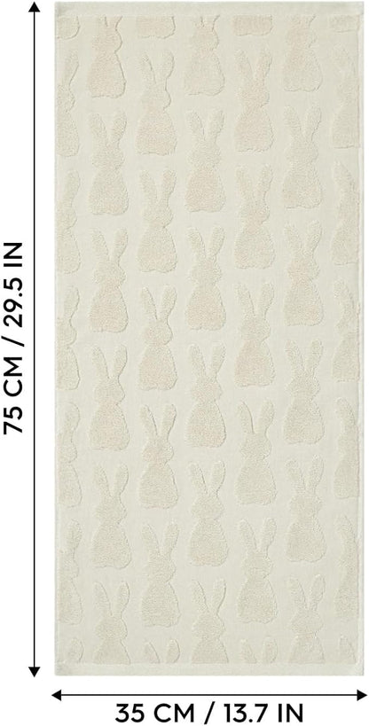 Artoid Mode 4 Pcs Beige 3D Rabbit Jacquard Easter Hand Towels