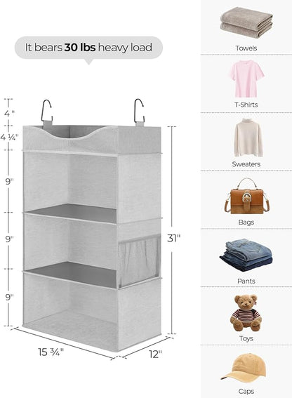 StorageWorks Hanging Closet Organizer, 3-Shelf Hanging Closet Shelves