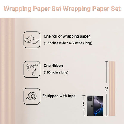 Rumvan Pink Matte Wrapping Paper16.9 Inches X 39.3 Feet,Solid Color pearlescent Paper,Gift Wrapping Paper,Perfect for Valentine's Day,Birthday,Christmas,Graduation,Baby Shower,DIY Bouquet (Pink colour)