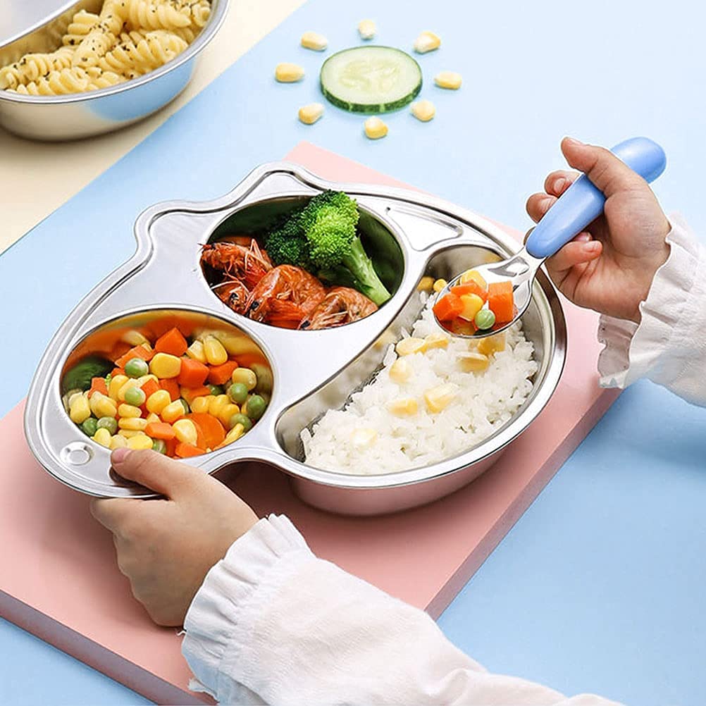 Pimoys 6 Pieces Toddler Spoons Baby Spoons for Self-Feeding, Stainless Steel Kids Spoons with Round Handle Metal Toddler Utensils Children's Silverware Set BPA Free, Dishwasher Safe