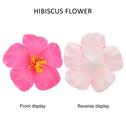 Angoily 10 Pcs Light Pink Hawaiian Faux Flowers Hibiscus Flowers Hawaii Party Summer Party DIY Foam Hibiscus for Tabletop Decoration Favors Supplies Tropical Decor, Valentine's Day (No Clip)