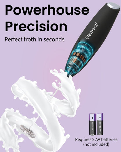 Elementi Portable Electric Milk Frother, Matcha Whisk, Milk Frother for Coffee Frother Electric Hand Blender, Mini Electric Whisk Small Hand Blender (Periwinkle)