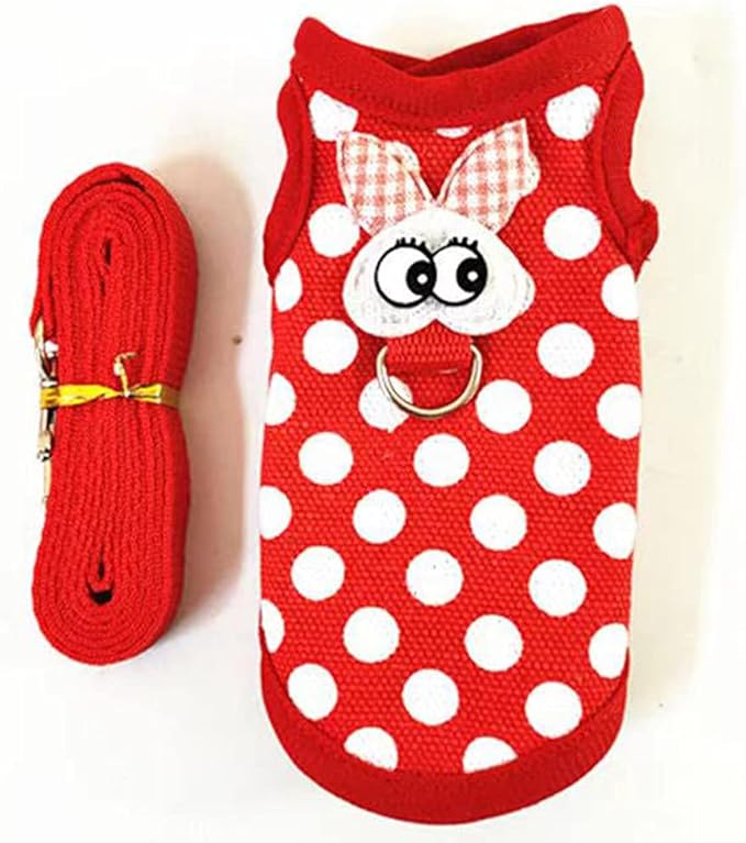 Christmas Small Animals Harness Santa Hamster Clothes Guinea Pig Harness and Leash Set Small Pet Clothes for Rats Kitty Mini Dog Hedgehog Squirrel and Small Breeds,S