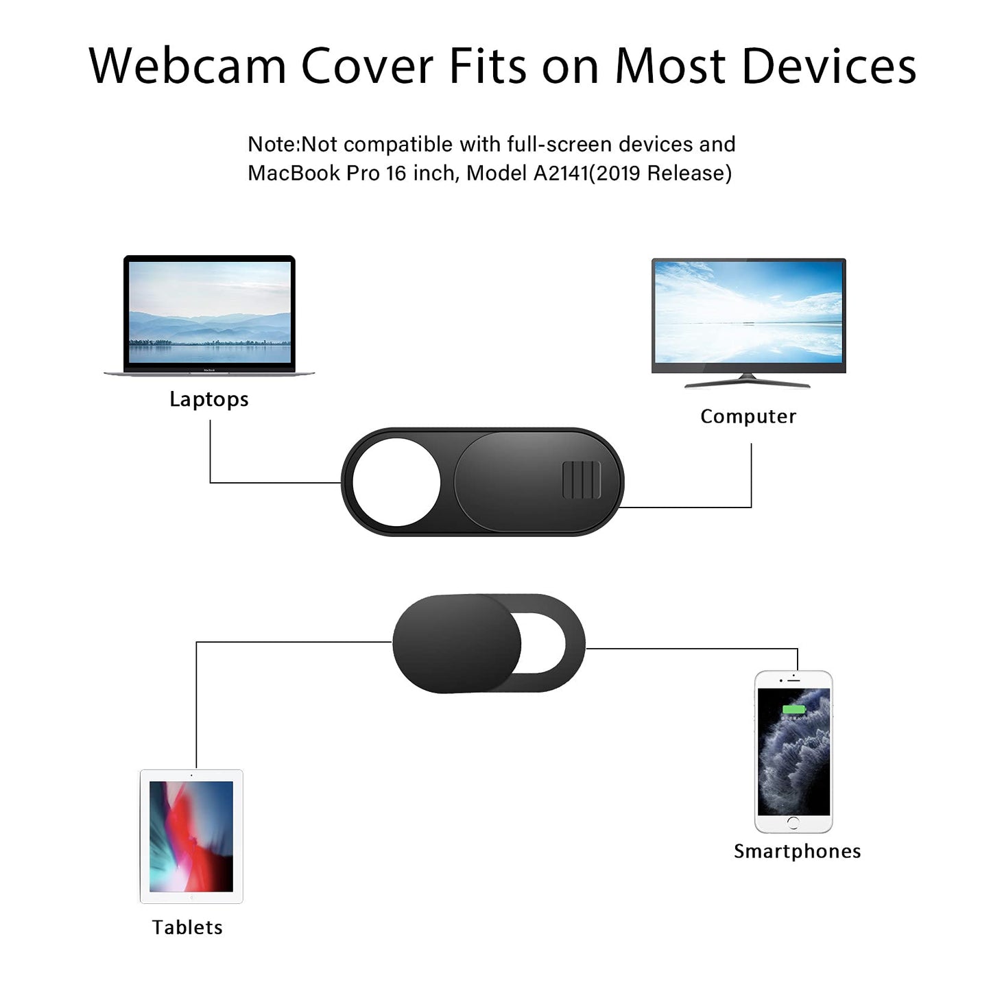 Laptop Camera Cover Slide, 12 Pack Webcam Cover, Phone Camera Cover, Ultra-Thin Computer Slide - Fits Most Laptop, Desktop, PC, Tablet, Smartphone to Protect Your Privacy and Security