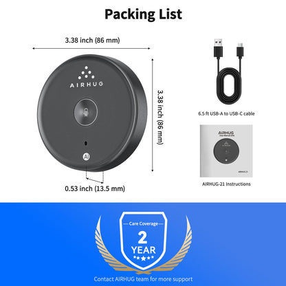 AIRHUG USB Microphone No Speaker,Desktop Computer Mic, Mute Button with LED Indicator,AI Noise Reduction,Plug & Play Omnidirectional Condenser PC Laptop Mics,for Online Calls/Class/Recording Video
