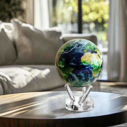 MOVA Globe - Earth with Clouds Prestige (8.5") | Self-Rotating Globe Powered by Light | Silent Motion, No Batteries or Wires | Unique Desk Decor or Gift for Space Lovers