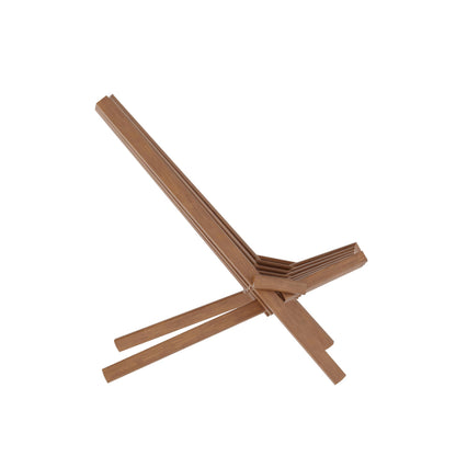 Flash Furniture Delia Commercial Indoor/Outdoor Wood Folding Chair, Low Profile Lounge for Patio, Porch, or Garden, Versatile Weather-Resistant Acacia Wood, Brown