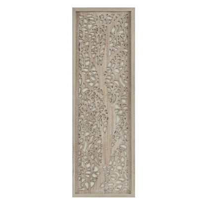 Madison Park Laurel Wall Art - Laser Cut Carved Botanical Tree Branches, Genuine Fir Wooden Framed, Rustic Finish - Modern Farmhouse Décor for Living Room, Ready to Hang Panel, 12 x 36", Grey
