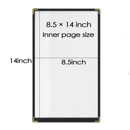 Menu Covers 25 Pack 8.5 x 14 inch - Black Vinyl Menu Holders with Clear Sleeves | 2-View Waterproof Restaurant Menu Protectors | Top-Loading for Cafes, Diners & Catering