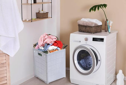 42L Collapsible Plastic Laundry Baskets, Foldable Laundry Hamper