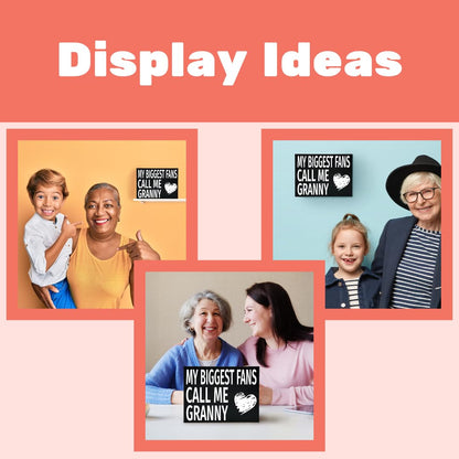 My Biggest Fans Call Me Granny Wooden Sign - Granny Gifts, Sentimental Wall and Shelf Decor for Grandmothers, Made in USA