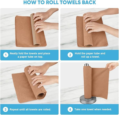 AIDEA Microfiber Cleaning Cloth Roll, Reusable Paper Towels Tear Away Cloth