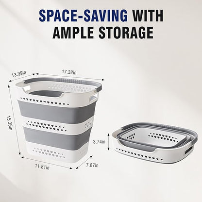 Collapsible Plastic Laundry Basket Hamper