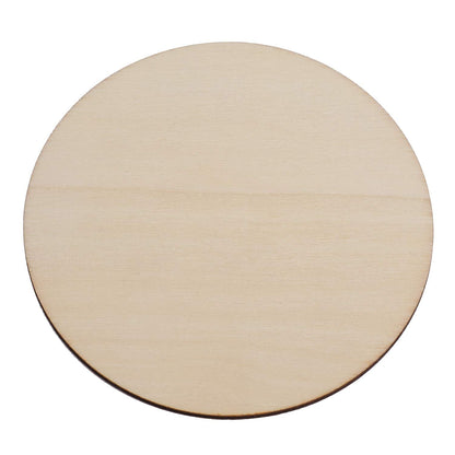 Foraineam 100 Pieces 4 Inch Unfinished Wood Circle Cutouts Round Natural Wooden Craft Circles Slices for Wooden Coasters, DIY Crafts, Painting, Writing, Engraving and Home Decoration