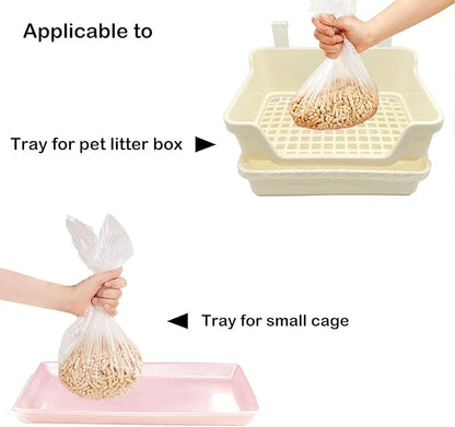 Disposable Small Animal Cage Liners, Rabbit Litter Box Lines Pet Tray Liner Bags Guinea Pig Cage Toilet Plastic Film for Bird Hamster Chinchilla Hedgehog (100 PCS, 23'')