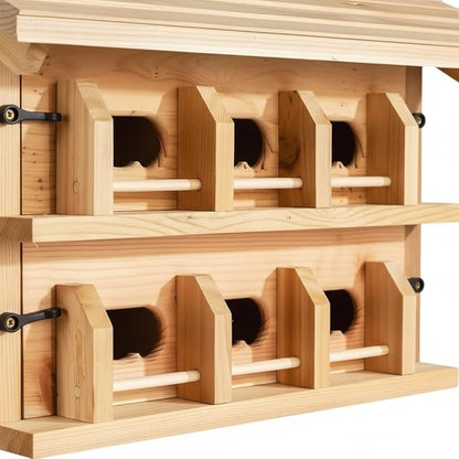 CEDAR ALPHA Purple Martin House Birdhouse for Outside, Starling Resistant Opening, with 12 Hole Rooms for Outdoor,Solid Western Red Cedar Wood Construction, Post Mountable, Bird House for Outside