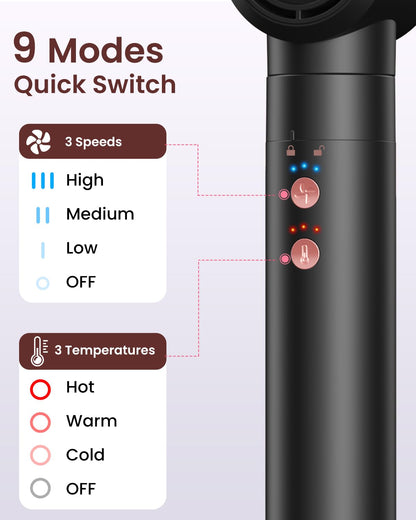 5-in-1 Hot Air Styler Wrap, High-Speed Hair Dryer Brush Blow Dryer with 2 Auto Wrap Curlers for Curling, Straightening, Volumizing, Fast Drying & Frizz-Free Styling for All Hair Types