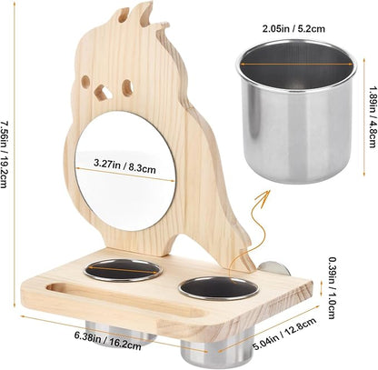 Natural Wood Bird Perch, Parrot Cage Accessories, Suitable for Parakeets, Cockatiels, Lovebirds, Tool-Free Adjustable Bird Cage Supplies & Bird Toys