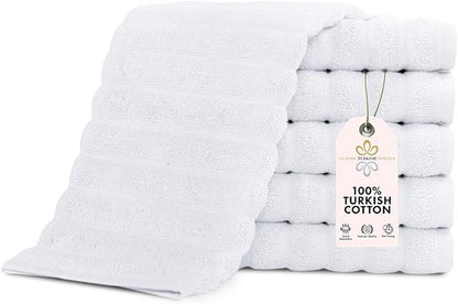 Classic Turkish Towels CTT Luxurious 100% Turkish Cotton Washcloths 6 Pack