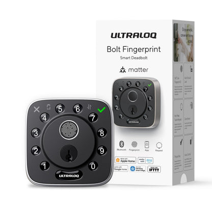 ULTRALOQ Bolt Fingerprint WiFi Smart Lock, Works with Apple Home, Siri, Alexa, 8-in-1 Keyless Entry with Fingerprint ID, App Remote Control, Keypad Deadbolt, BHMA Cert., Easy Install, 10 Mo. Battery