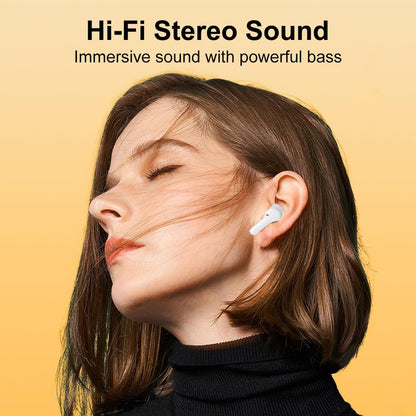 QCY T13 True Wireless Earbuds Bluetooth 5.1 Headphones Touch Control with Charging Case Waterproof Stereo Earphones in-Ear Built-in Mic Headset 40H Playtime (White)