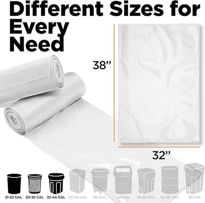 30-33 Gallon Clear Trash Bags Heavy Duty