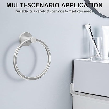 SetSail Towel Holder for Bathroom Wall Silver Towel Ring Stainless Steel Hand