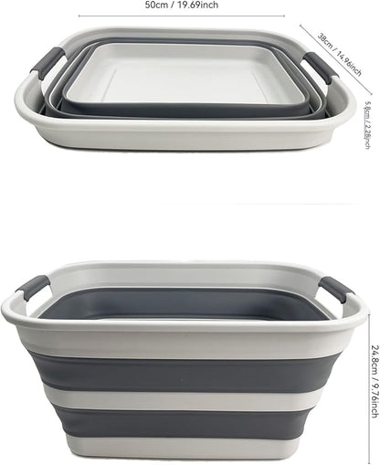 SAMMART Collapsible Plastic Laundry Basket