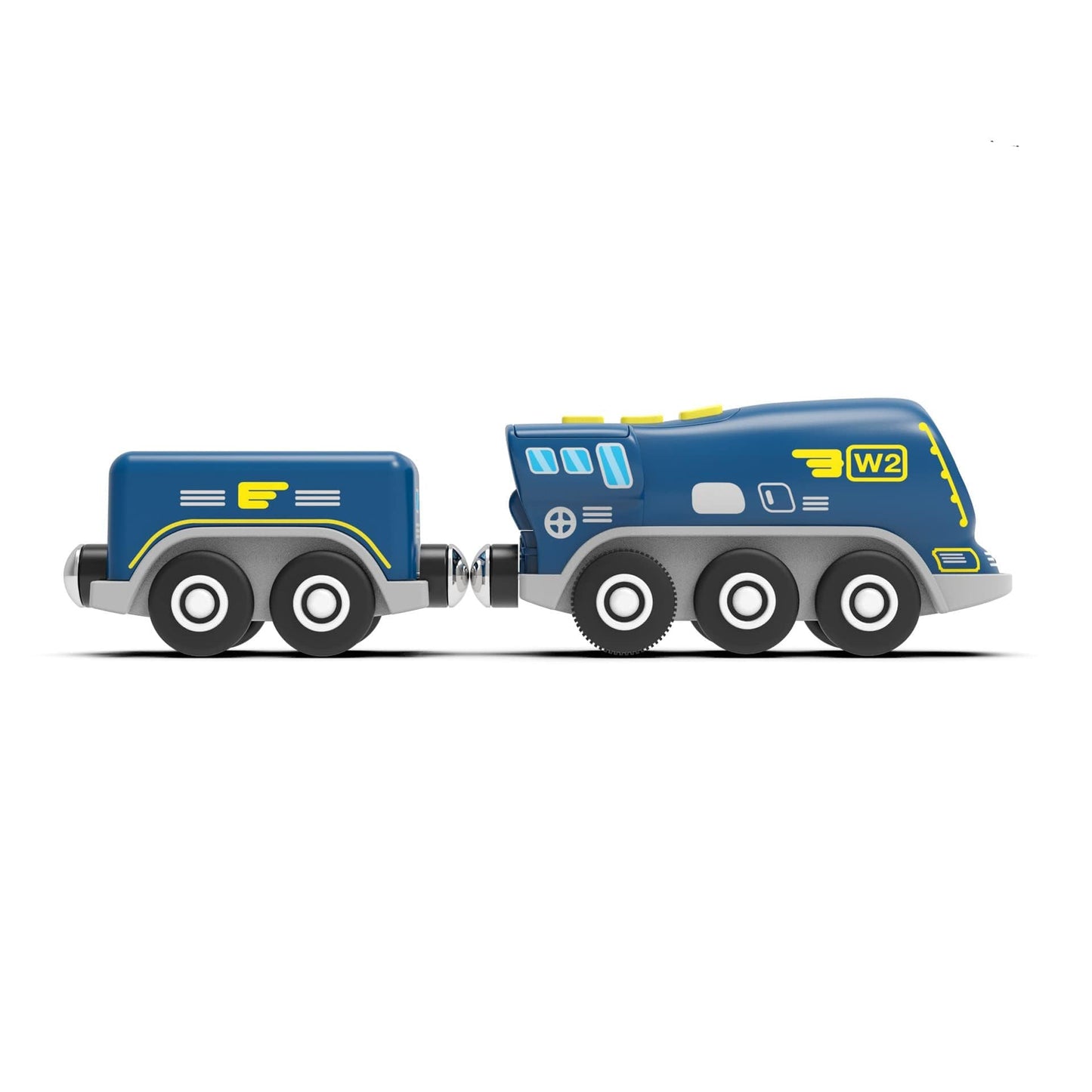 Z MAYABBO Battery Operated Locomotive Trains for Wooden Tracks, Powerful Engine Toy Train Vehicle for Railway Track, Science Fiction Train Car Series Fit All Brands Railroad (Battery Not Included)
