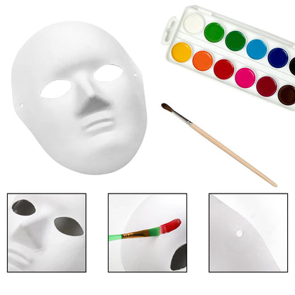 Nicunom 40 Pack DIY Full Face Masks, 2 Sizes Paintable White Plain Masks, Paper Mache Mask for Cosplay Halloween Christmas Mardi Gras Masquerade Dance Party, Blank Costume Masks