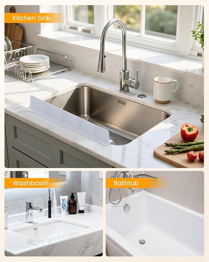 Kitchen Sink Splash Guard 18" Silicone Water Guard