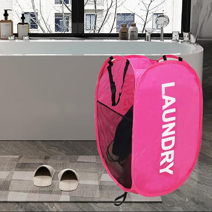 Larpur Pop Up Laundry Baskets, 2 Pack Mesh Laundry Hampers Collapsible Clothes