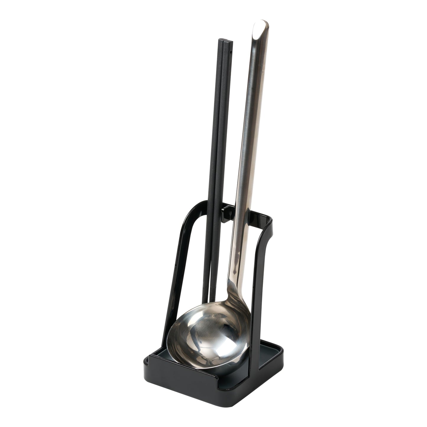 Yamazaki Home Tower Lid & Ladle Stand - Large, Kitchen Stand For Utensils, Lids, And Cookbooks, Heat-Resistant Kitchen Stand - Steel